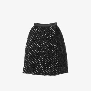 ZARA Black Polka Dot Pleated Midi Skirt